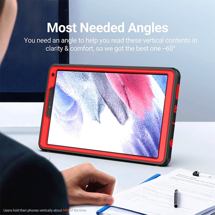 360 Degree Rotation Turntable Robot Shockproof TPU + PC Protective Case with Holder & Hand Grip Strap & Shoulder Strap For Samsung Galaxy Tab A7 Lite