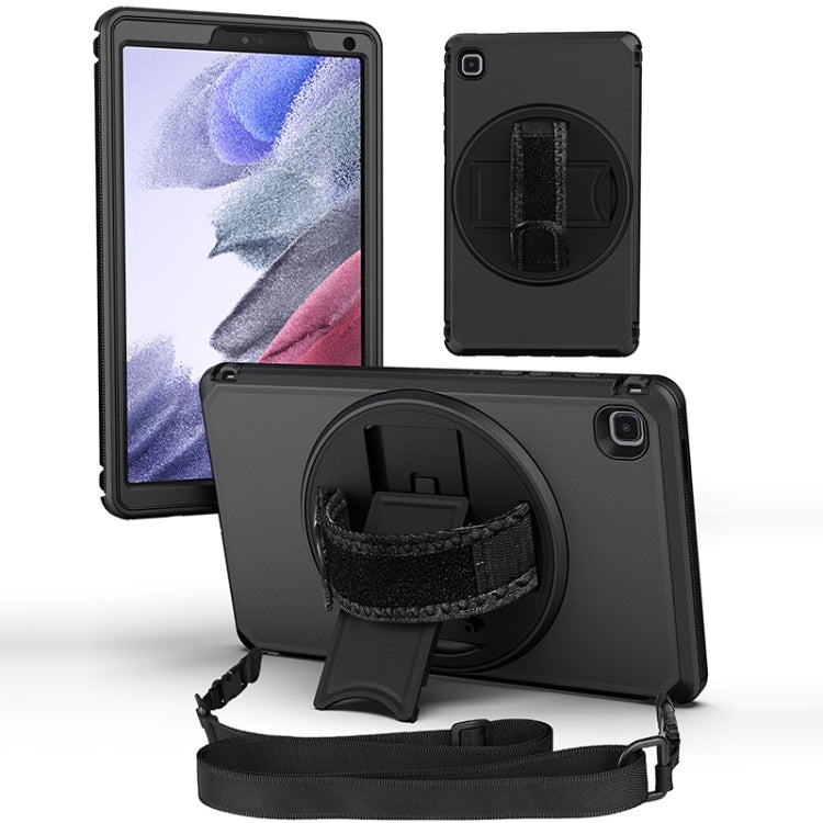 360 Degree Rotation Turntable Robot Shockproof TPU + PC Protective Case with Holder & Hand Grip Strap & Shoulder Strap For Samsung Galaxy Tab A7 Lite