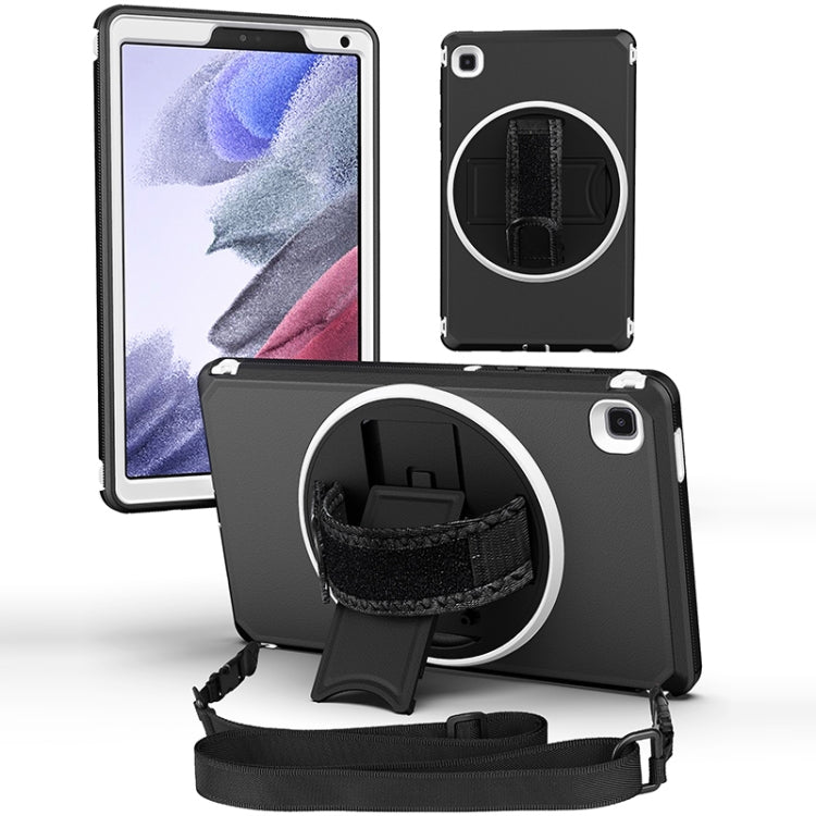 360 Degree Rotation Turntable Robot Shockproof TPU + PC Protective Case with Holder & Hand Grip Strap & Shoulder Strap For Samsung Galaxy Tab A7 Lite