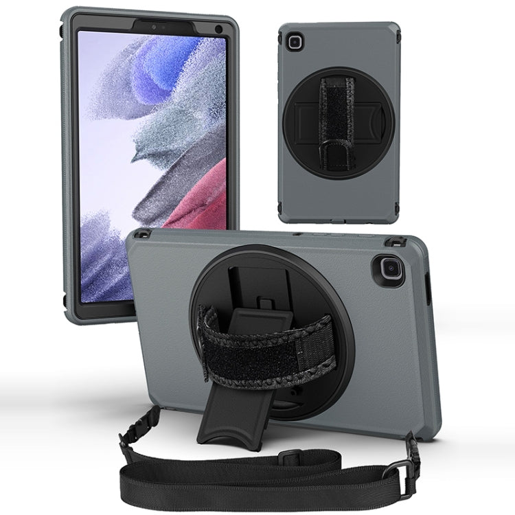 360 Degree Rotation Turntable Robot Shockproof TPU + PC Protective Case with Holder & Hand Grip Strap & Shoulder Strap For Samsung Galaxy Tab A7 Lite