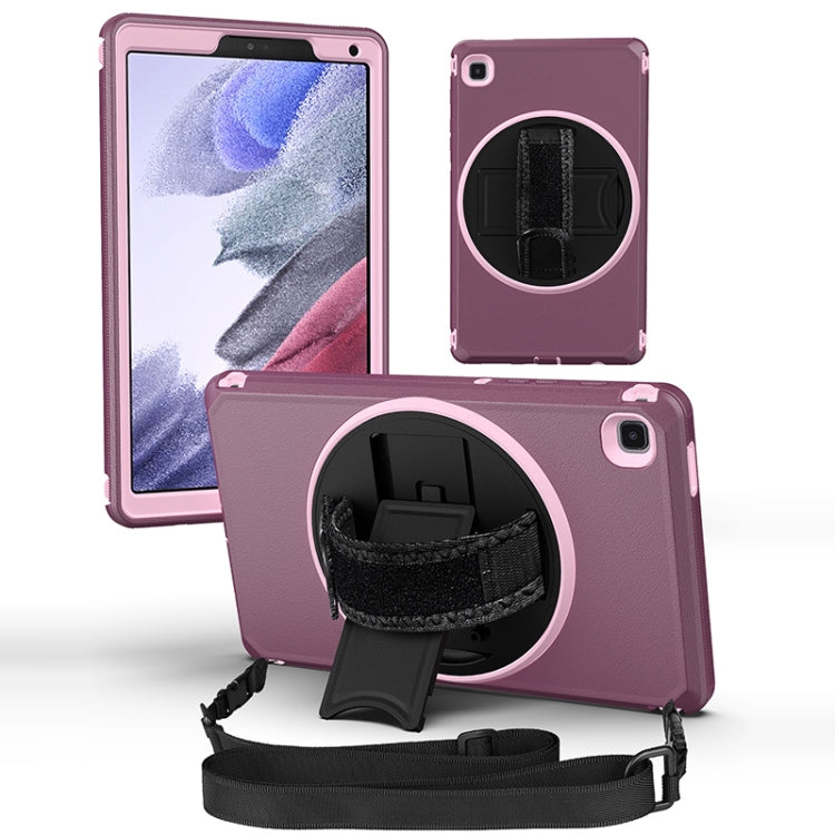 360 Degree Rotation Turntable Robot Shockproof TPU + PC Protective Case with Holder & Hand Grip Strap & Shoulder Strap For Samsung Galaxy Tab A7 Lite
