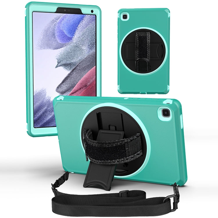 360 Degree Rotation Turntable Robot Shockproof TPU + PC Protective Case with Holder & Hand Grip Strap & Shoulder Strap For Samsung Galaxy Tab A7 Lite