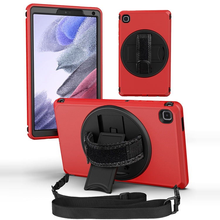 360 Degree Rotation Turntable Robot Shockproof TPU + PC Protective Case with Holder & Hand Grip Strap & Shoulder Strap For Samsung Galaxy Tab A7 Lite