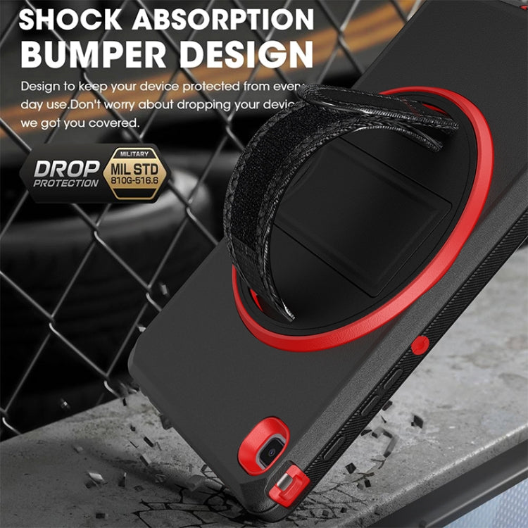 360 Degree Rotation Turntable Robot Shockproof TPU + PC Protective Case with Holder & Hand Grip Strap & Shoulder Strap For Samsung Galaxy Tab A7 Lite