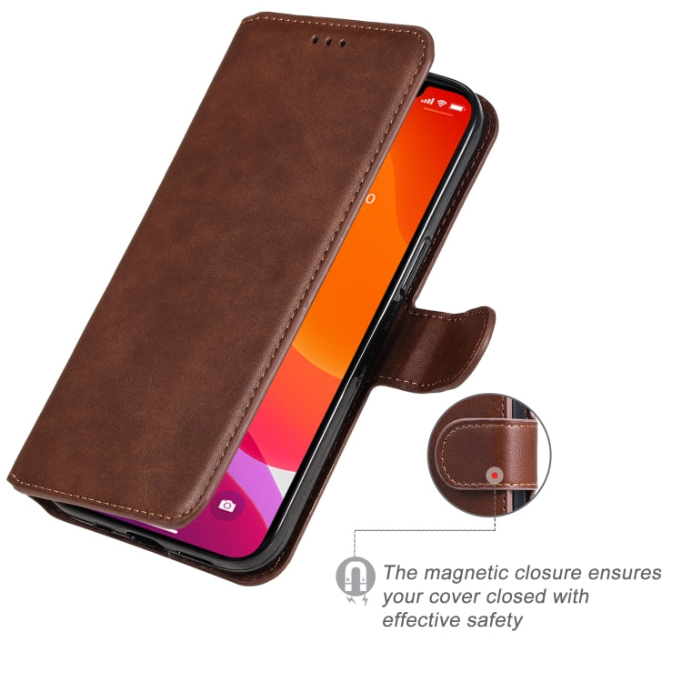 For iPhone 13 Classic Calf Texture PU + TPU Horizontal Flip Leather Case with Holder & Card Slots & Wallet
