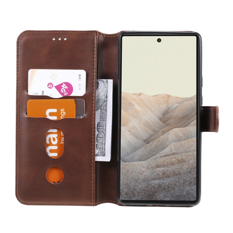 Classic Calf Texture PU + TPU Horizontal Flip Leather Case with Holder & Card Slots & Wallet For Google Pixel 6