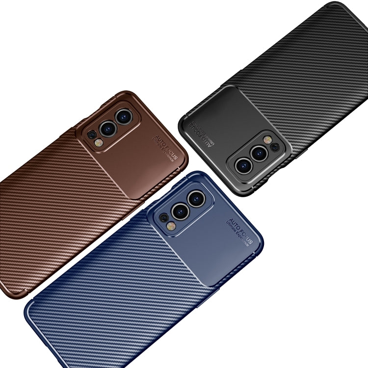 For OnePlus Nord 2 5G Carbon Fiber Texture Shockproof TPU Case