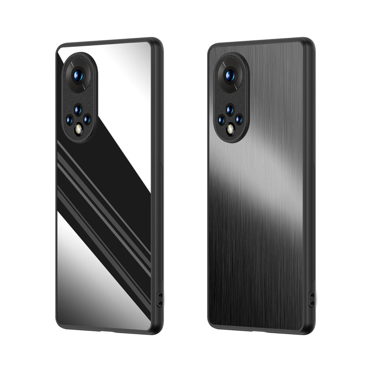 For Honor 50 Stainless Steel Metal PC Back Cover + TPU Heavy Duty Armor Shockproof Case