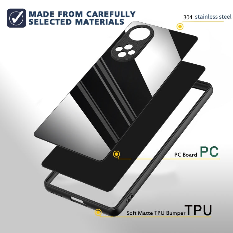 For Honor 50 Stainless Steel Metal PC Back Cover + TPU Heavy Duty Armor Shockproof Case
