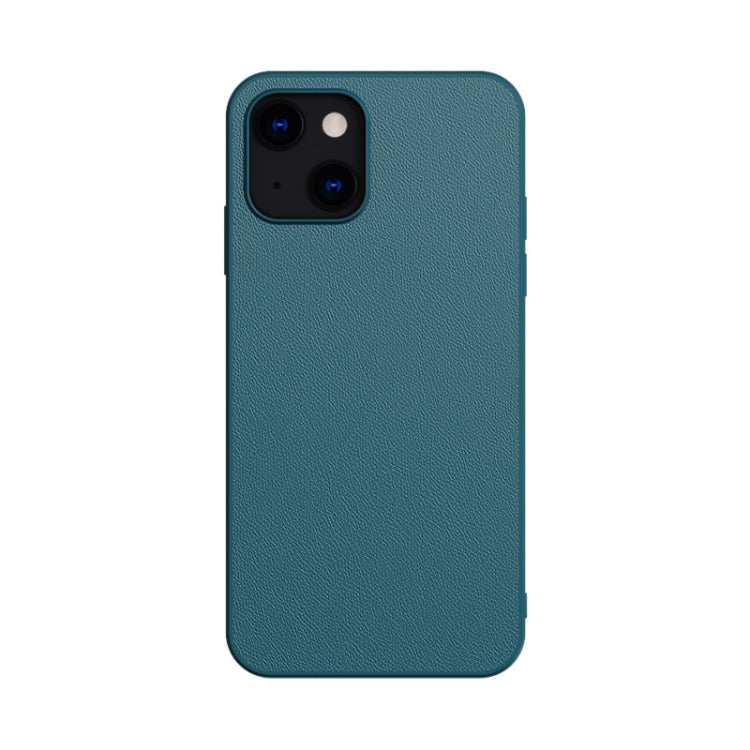 For iPhone 13 mini Plain Skin Leather Phone Case