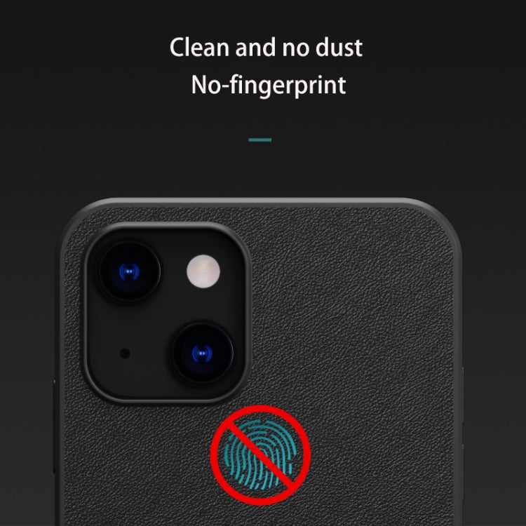 For iPhone 13 mini Plain Skin Leather Phone Case