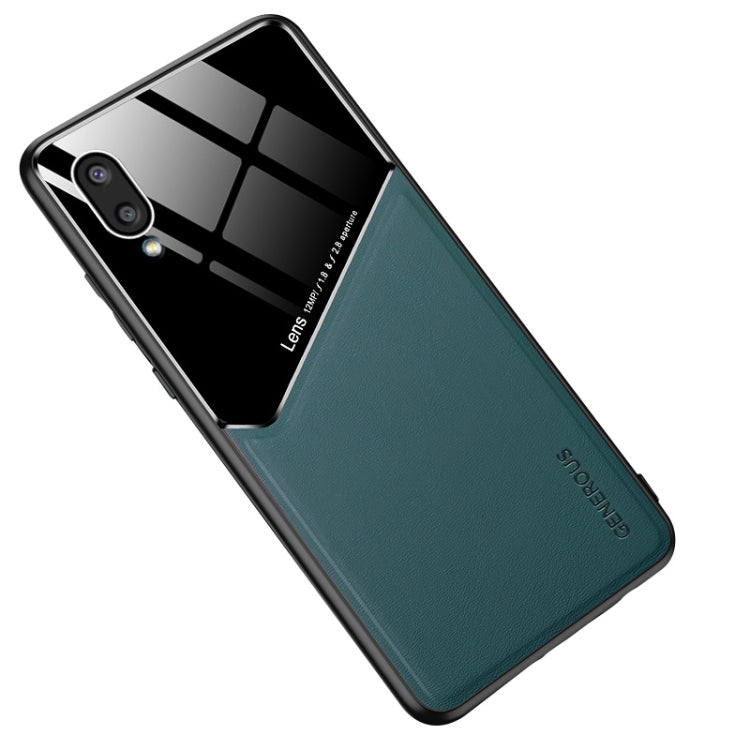 For Samsung Galaxy A02 All-inclusive Leather + Organic Glass Protective Case with Metal Iron Sheet