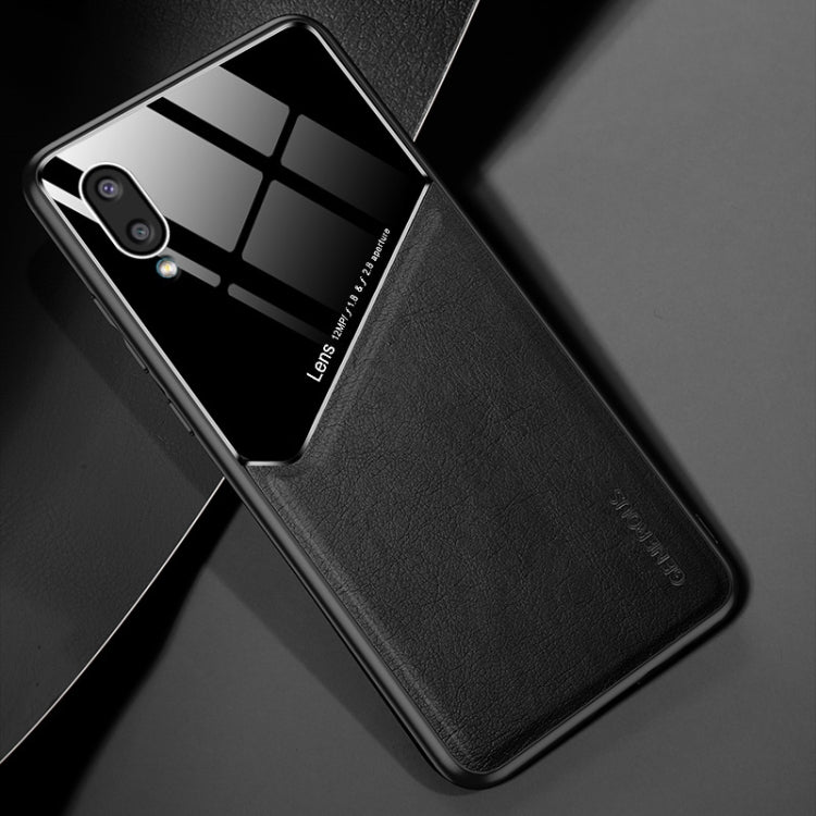 For Samsung Galaxy A02 All-inclusive Leather + Organic Glass Protective Case with Metal Iron Sheet