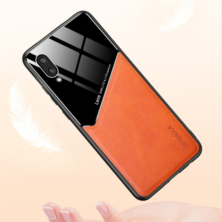 For Samsung Galaxy A02 All-inclusive Leather + Organic Glass Protective Case with Metal Iron Sheet