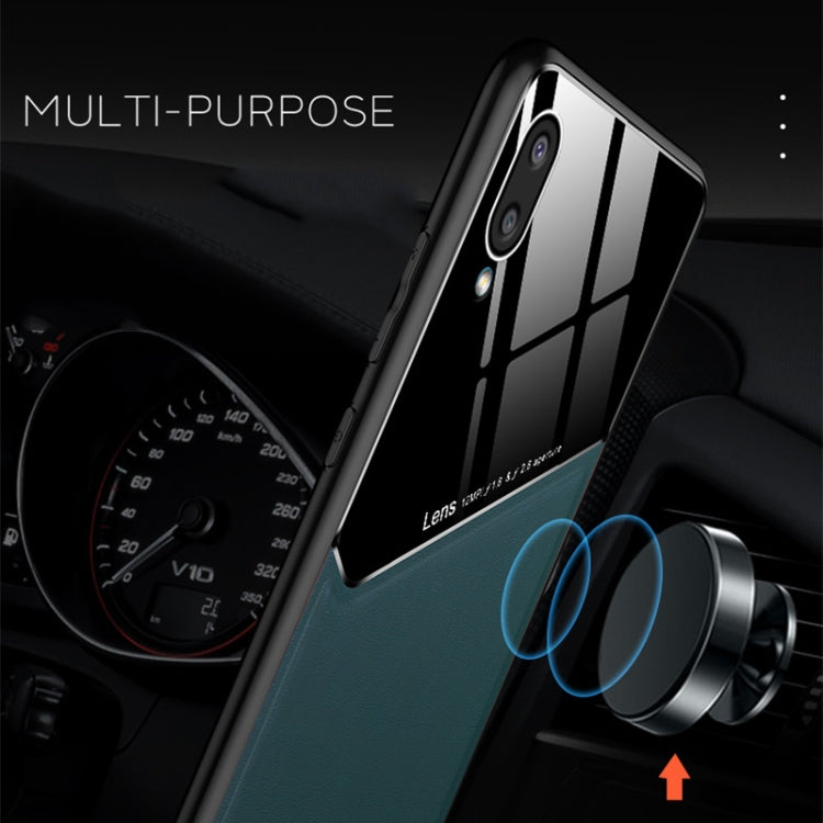 For Samsung Galaxy A02 All-inclusive Leather + Organic Glass Protective Case with Metal Iron Sheet