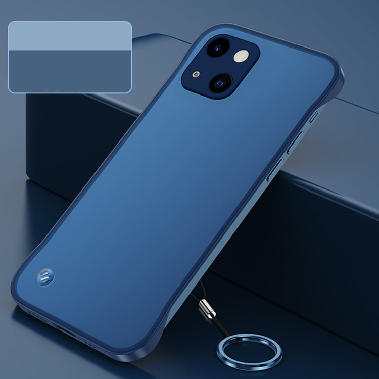 For iPhone 13 Frosted Soft Four-corner Shockproof Case with Finger Ring Strap & Metal Lens Cover