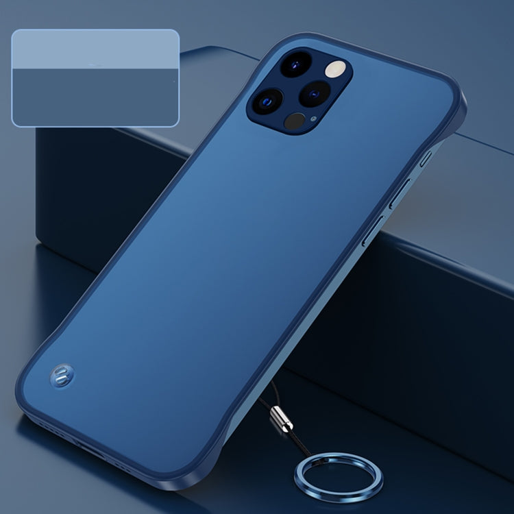 For iPhone 13 Pro Frosted Soft Four-corner Shockproof Case with Finger Ring Strap & Metal Lens Cover