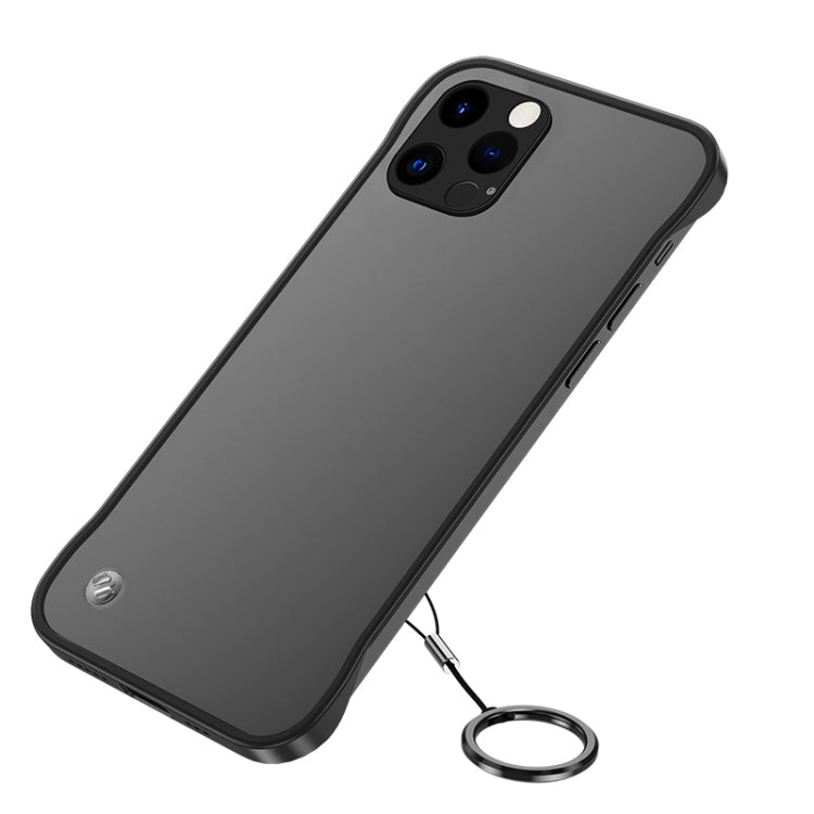 For iPhone 13 Pro Max Frosted Soft Four-corner Shockproof Case with Finger Ring Strap & Metal Lens Cover