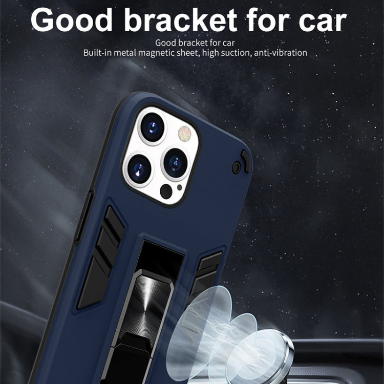 For iPhone 13 mini 2 in 1 PC + TPU Shockproof Protective Case with Invisible Holder