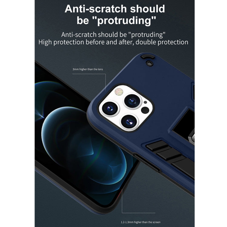For iPhone 13 2 in 1 PC + TPU Shockproof Protective Case with Invisible Holder