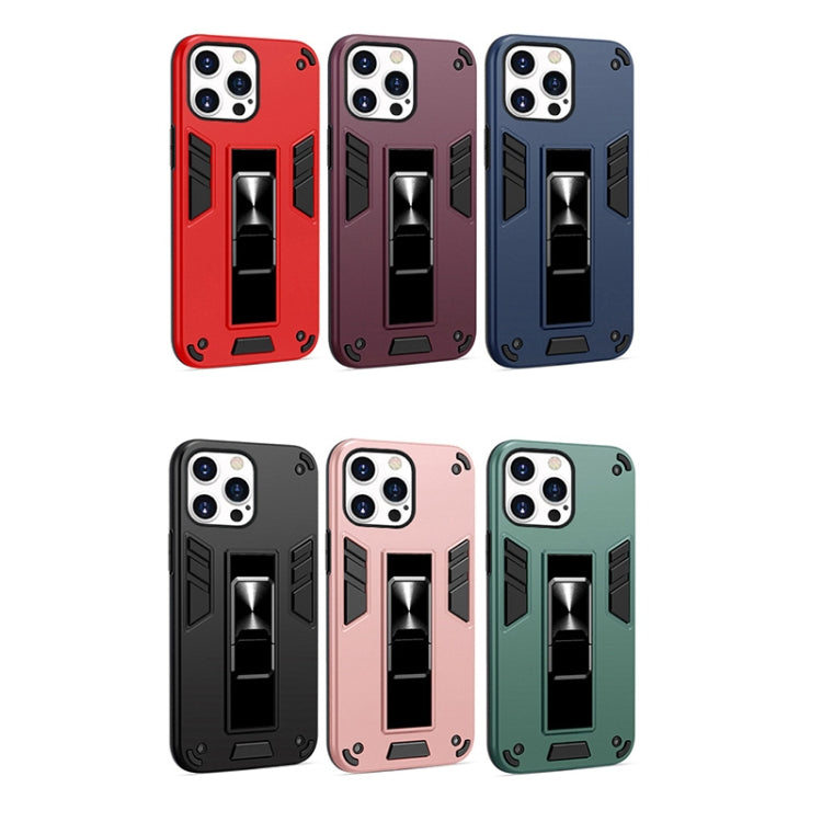 For iPhone 13 Pro Max 2 in 1 PC + TPU Shockproof Protective Case with Invisible Holder