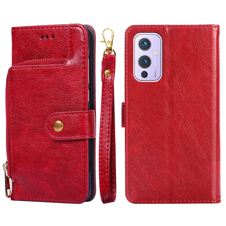 Zipper Bag PU + TPU Horizontal Flip Leather Case with Holder & Card Slot & Wallet & Lanyard For OnePlus 9