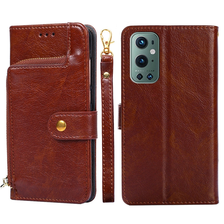Zipper Bag PU + TPU Horizontal Flip Leather Case with Holder & Card Slot & Wallet & Lanyard For OnePlus 9 Pro