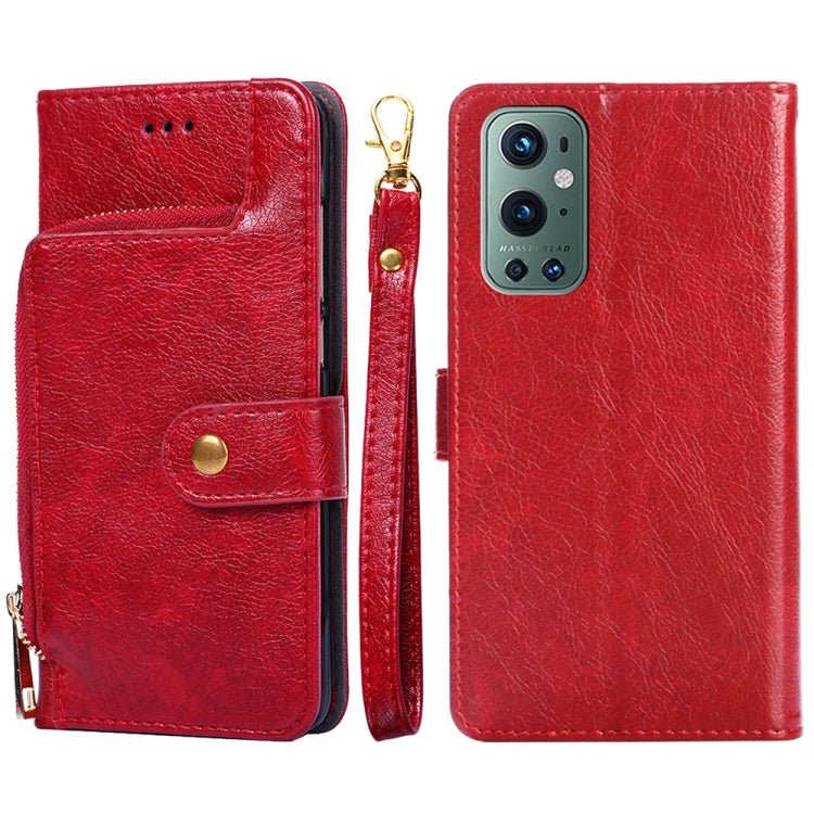 Zipper Bag PU + TPU Horizontal Flip Leather Case with Holder & Card Slot & Wallet & Lanyard For OnePlus 9 Pro