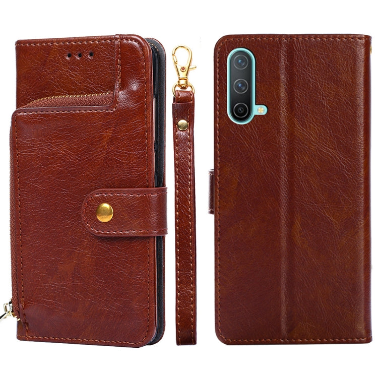 Zipper Bag PU + TPU Horizontal Flip Leather Case with Holder & Card Slot & Wallet & Lanyard For OnePlus Nord CE 5G