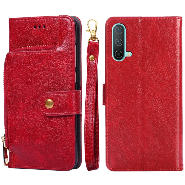Zipper Bag PU + TPU Horizontal Flip Leather Case with Holder & Card Slot & Wallet & Lanyard For OnePlus Nord CE 5G