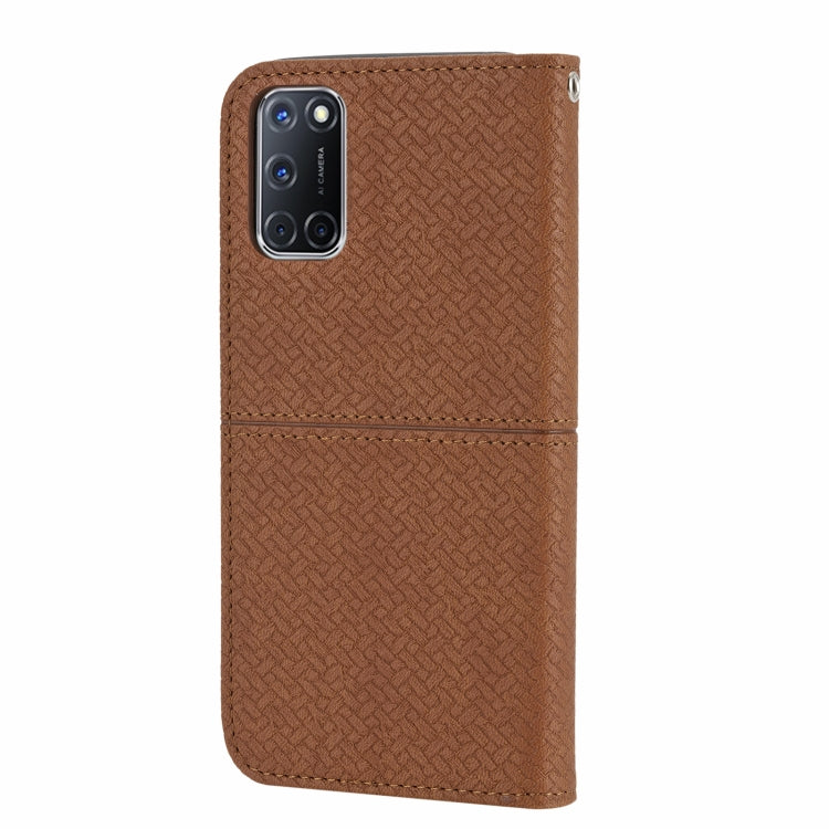 For OPPO A52 Woven Texture Stitching Magnetic Horizontal Flip PU Leather Case with Holder & Card Slots & Wallet & Lanyard