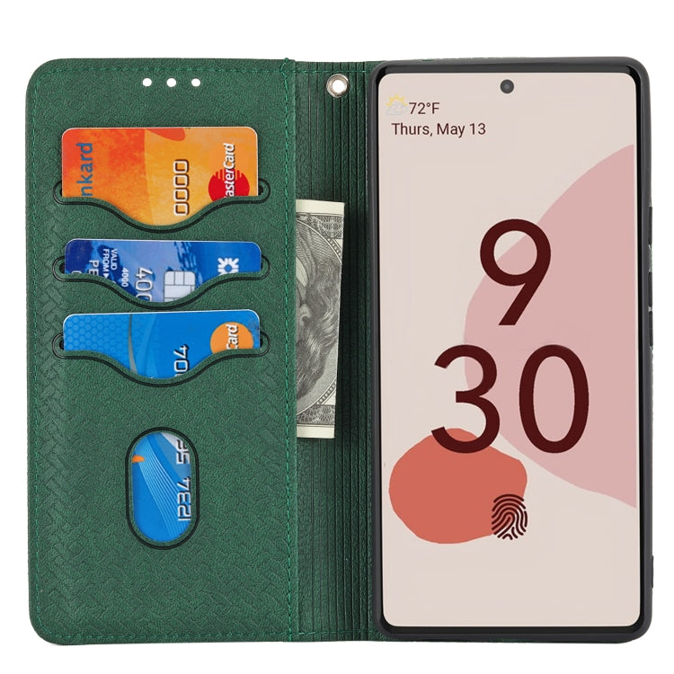 For Google Pixel 6 Pro Woven Texture Stitching Magnetic Horizontal Flip PU Leather Case with Holder & Card Slots & Wallet & Lanyard