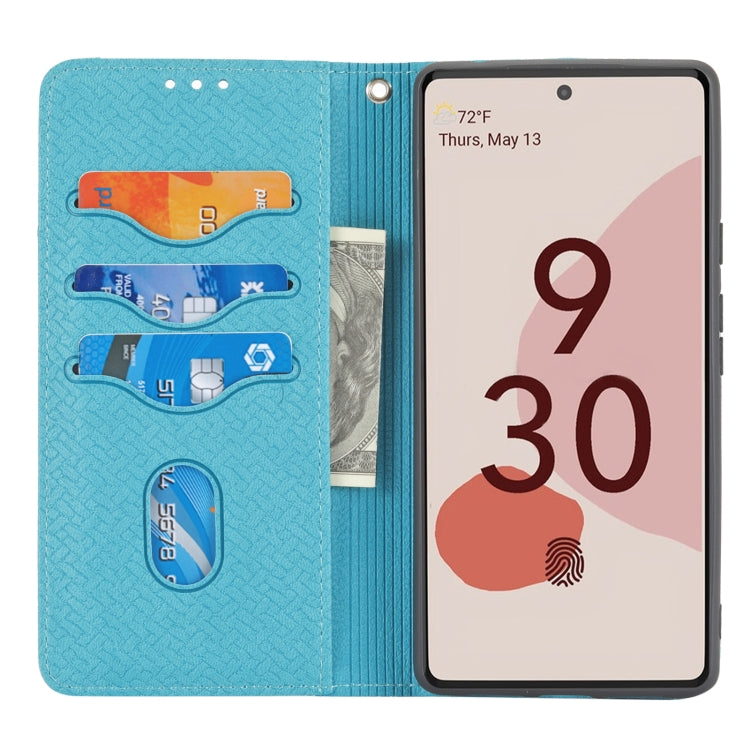 For Google Pixel 6 Pro Woven Texture Stitching Magnetic Horizontal Flip PU Leather Case with Holder & Card Slots & Wallet & Lanyard