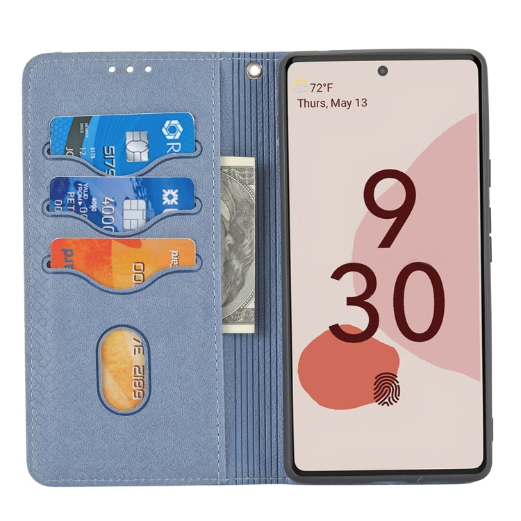 For Google Pixel 6 Pro Woven Texture Stitching Magnetic Horizontal Flip PU Leather Case with Holder & Card Slots & Wallet & Lanyard