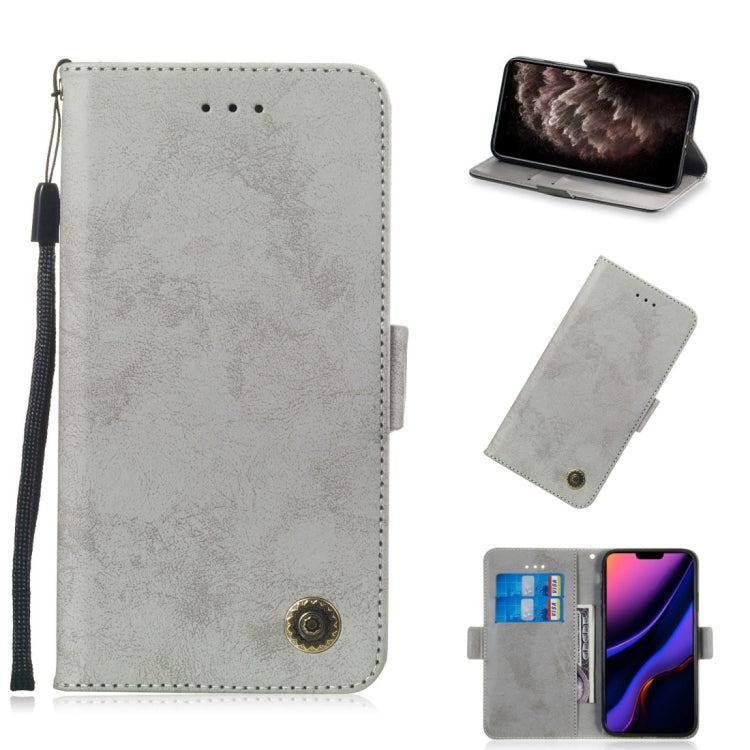 For iPhone 11 Pro Max Retro Horizontal Flip Leather Case with Card Slot & Holder