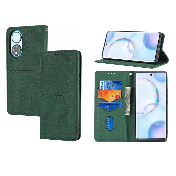 For Honor 50 SE Woven Texture Stitching Magnetic Horizontal Flip PU Leather Case with Holder & Card Slots & Wallet & Lanyard