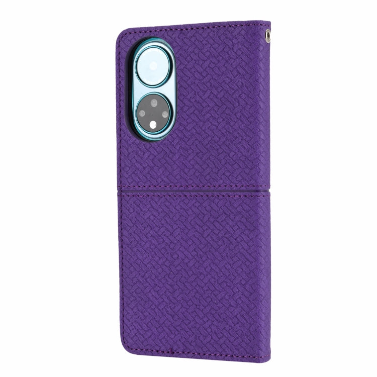 For Honor 50 SE Woven Texture Stitching Magnetic Horizontal Flip PU Leather Case with Holder & Card Slots & Wallet & Lanyard