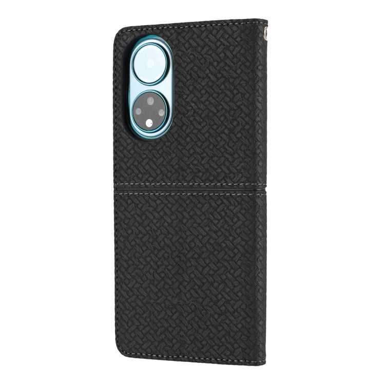 For Honor 50 SE Woven Texture Stitching Magnetic Horizontal Flip PU Leather Case with Holder & Card Slots & Wallet & Lanyard