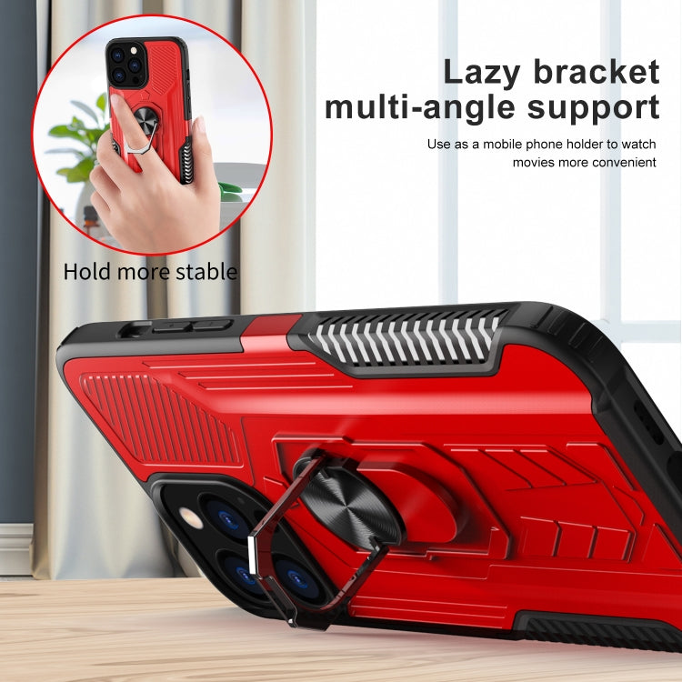 For iPhone 13 10 PCS Shield Armor PC+TPU Protective Case with 360 Degree Rotation Ring Holder