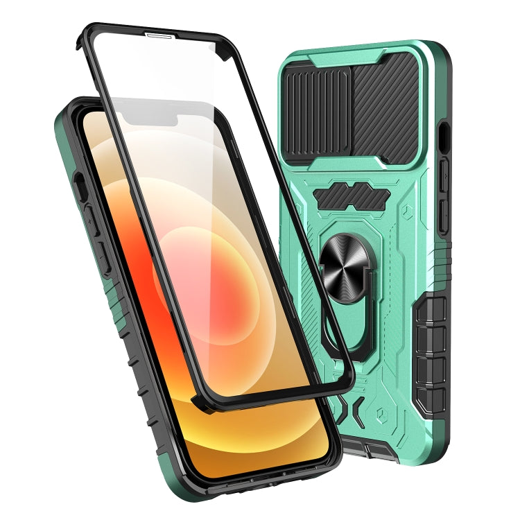 For iPhone 13 All-inclusive PC TPU Tempered Glass Film Integral Shockproof Case