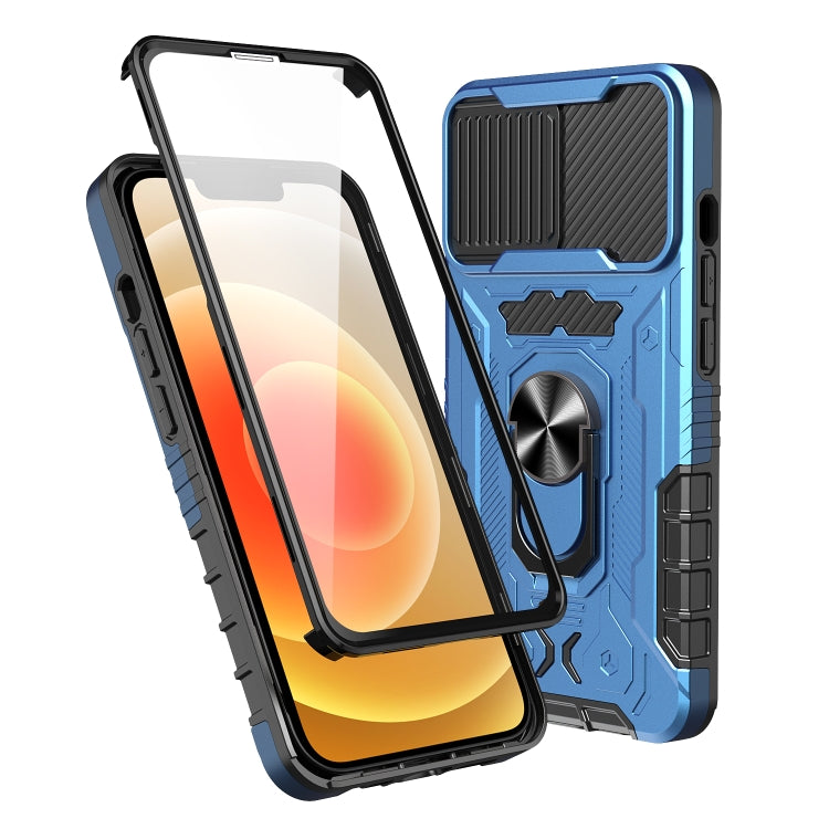 For iPhone 13 All-inclusive PC TPU Tempered Glass Film Integral Shockproof Case