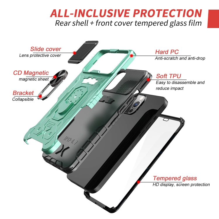 For iPhone 13 Pro All-inclusive PC TPU Tempered Glass Film Integral Shockproof Case