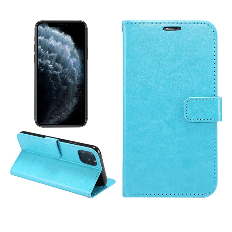 For iPhone 11 TPU + Crazy Horse Texture PU Leather Horizontal Flip Phone Protective Case with Stand & Card Slot & Wallet