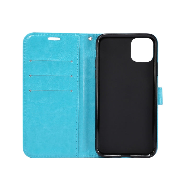 For iPhone 11 TPU + Crazy Horse Texture PU Leather Horizontal Flip Phone Protective Case with Stand & Card Slot & Wallet