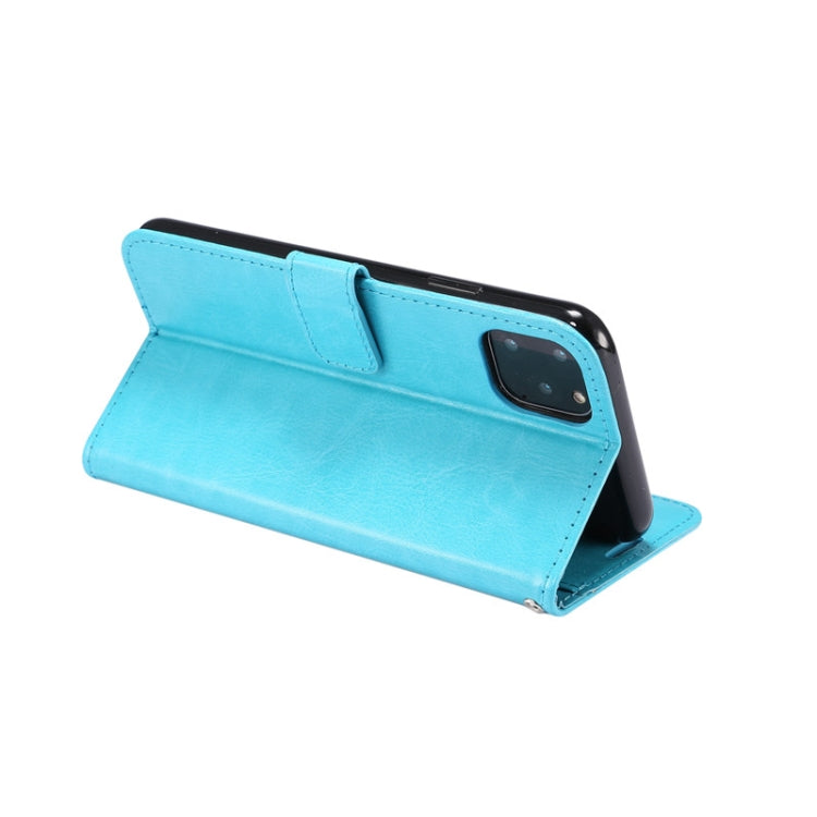 For iPhone 11 Pro TPU + Crazy Horse Texture PU Leather Horizontal Flip Phone Protective Case with Stand & Card Slot & Wallet
