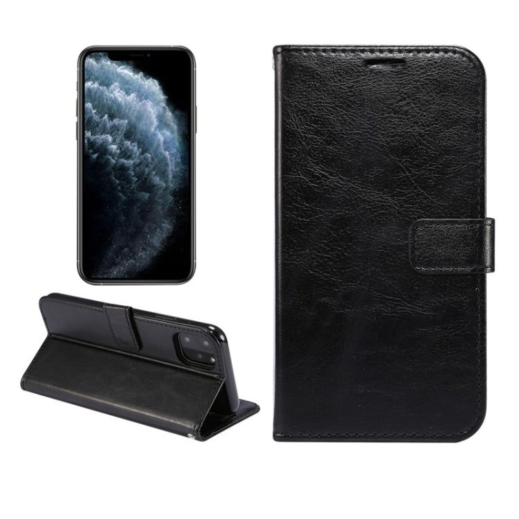 For iPhone 11 Pro Max TPU + Crazy Horse Texture PU Leather Horizontal Flip Phone Protective Case with Stand & Card Slot & Wallet