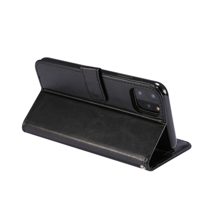 For iPhone 11 Pro Max TPU + Crazy Horse Texture PU Leather Horizontal Flip Phone Protective Case with Stand & Card Slot & Wallet
