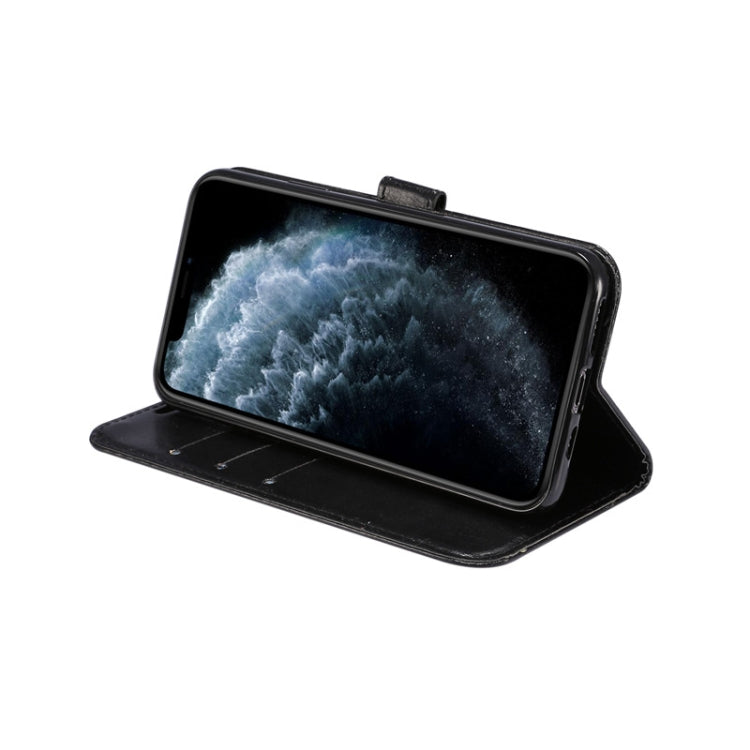 For iPhone 11 Pro Max TPU + Crazy Horse Texture PU Leather Horizontal Flip Phone Protective Case with Stand & Card Slot & Wallet