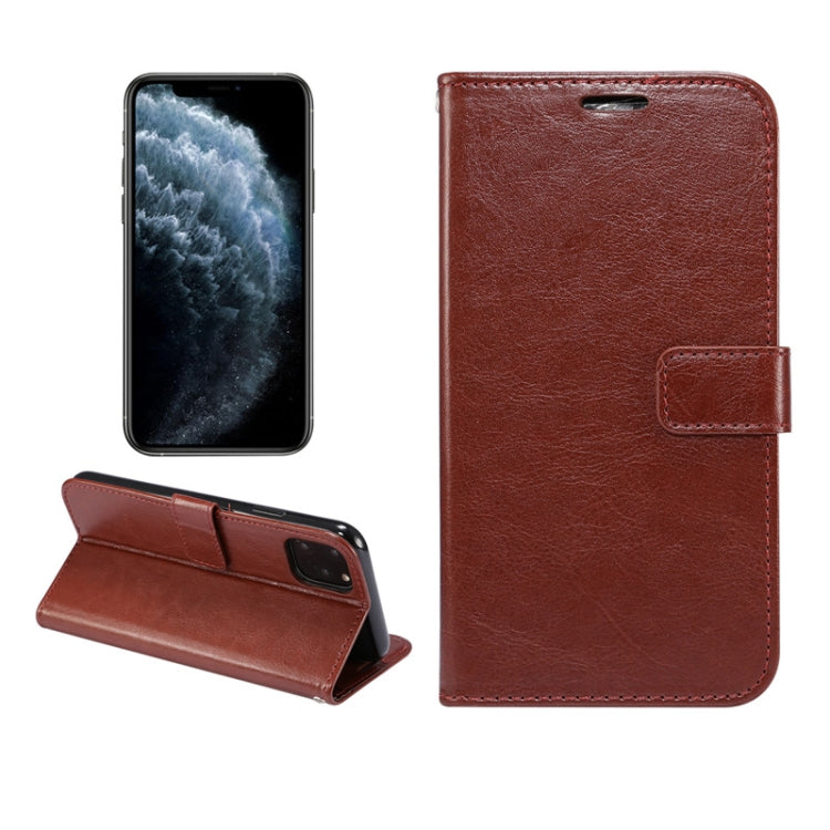 For iPhone 11 Pro Max TPU + Crazy Horse Texture PU Leather Horizontal Flip Phone Protective Case with Stand & Card Slot & Wallet