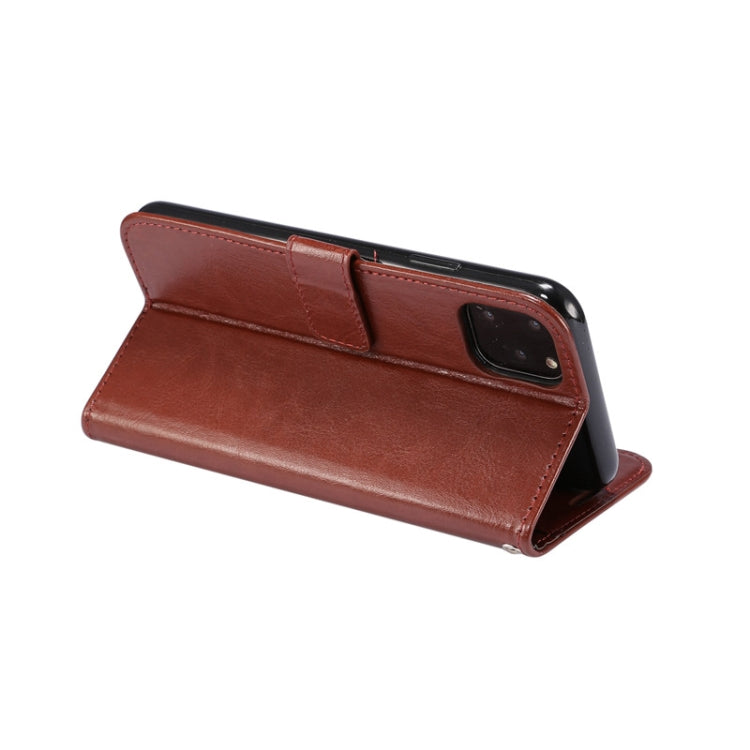 For iPhone 11 Pro Max TPU + Crazy Horse Texture PU Leather Horizontal Flip Phone Protective Case with Stand & Card Slot & Wallet